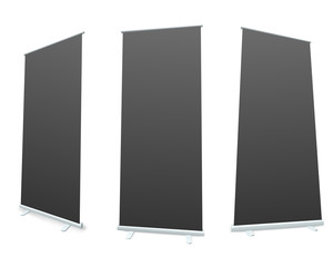 Roll-up Blank Black Display Template.