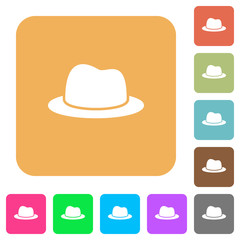 Single Hat rounded square flat icons