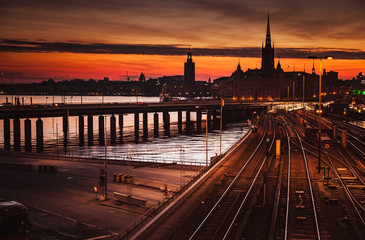 Stockholm cityscape at night