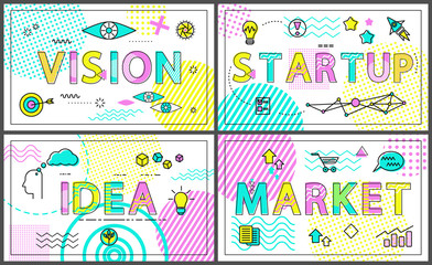 Vision and Start Up Collection Vector Illustration