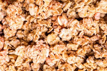Granola Cereal bar . Muesli with  fruit and berries Useful Breakfast. Healthy Food sweet dessert snack. Diet Nutrition Concept. Top View. Vegetarian food.Flat Lay.