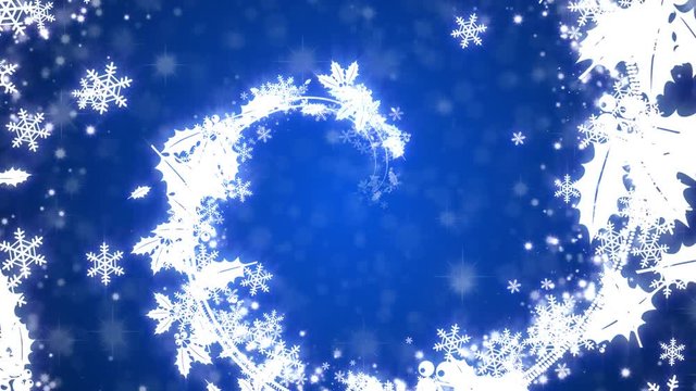 Christmas Spiral In The Blue Background.