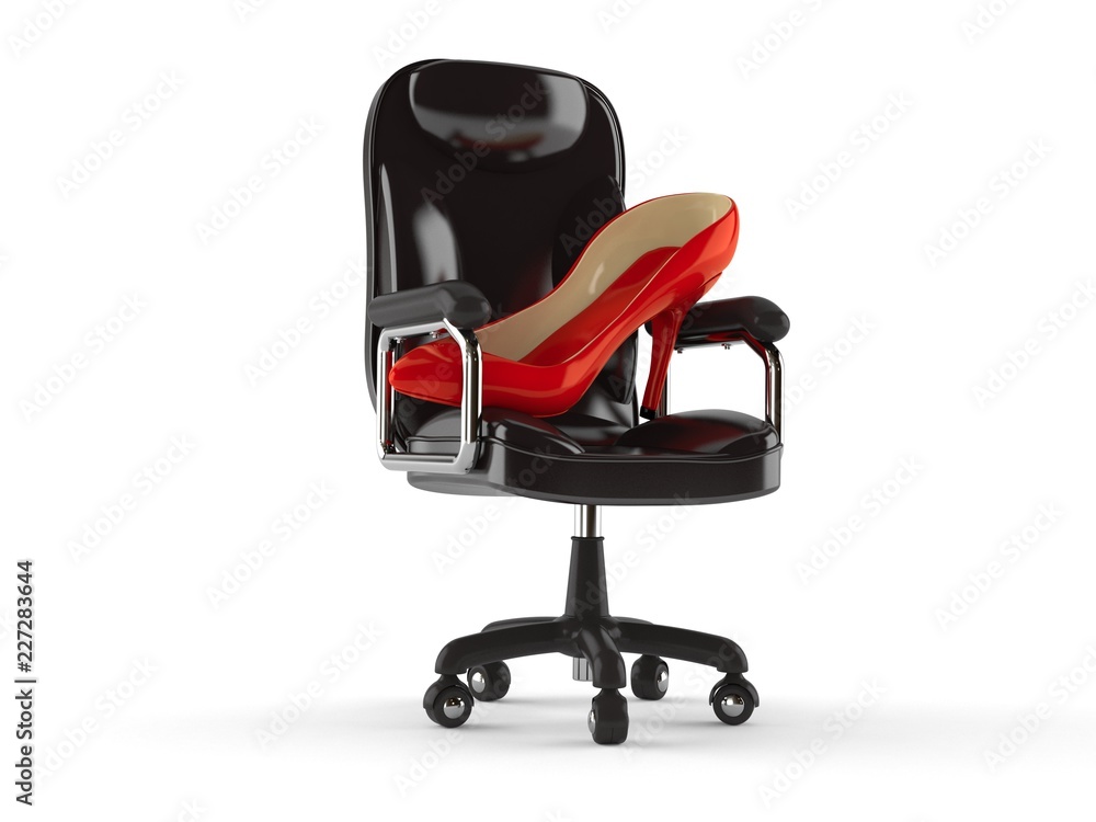 Poster high heel on business chair