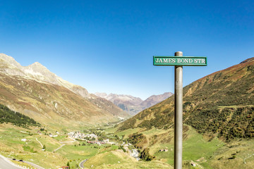 James Bond winding road in the Swiss Alps