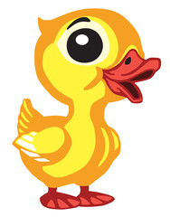 cartoon baby duck . Isolated vector for little kids