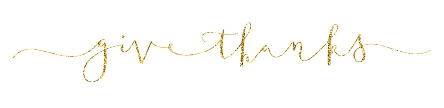 GIVE THANKS brush calligraphy banner