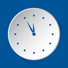 last minute clock - simple blue icon, white button