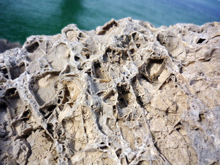 rocas en la bahía de Cadiz, Andalucía. España