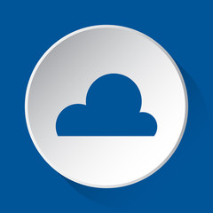 cloudy weather - simple blue icon on white button