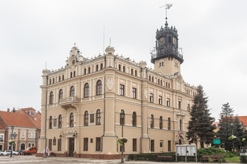 Fototapeta na wymiar Renaissance Town Hall in Jaroslaw on San river, polish podkarpacie region