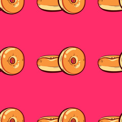 Donuts Pink Seamless Pattern