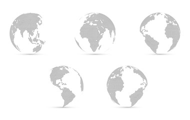 Three-dimensional abstract planet, dots, representing the global, international meaning.