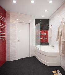3d visualization. Interior of modern bathroom/