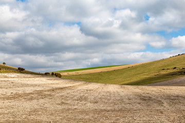 Fototapeta premium An autumnal South Downs farm landscape