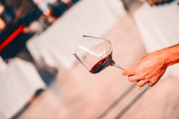 Red Wine Glass Close UP VIEW