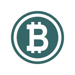 Obraz premium Bitcoin vector icon, symbol in flat digital design. App internet web