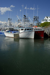 Fototapeta premium Fishing Boats At Halls Harbour Nova Scotia