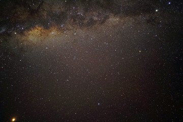 View of stars in the Milky Way on a dark sky above New Zealand