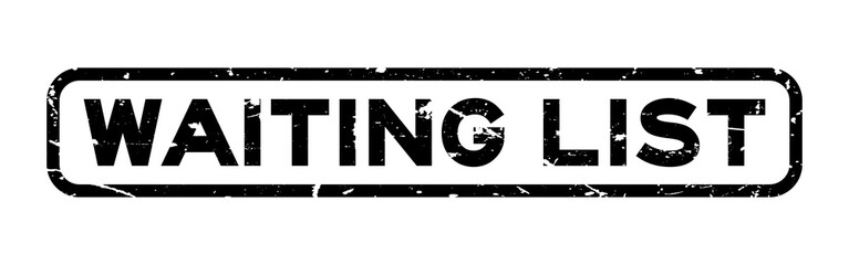 Grunge black waiting list word square rubber seal stamp on white background