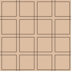 Beige and brown geometric ornament. Seamless pattern