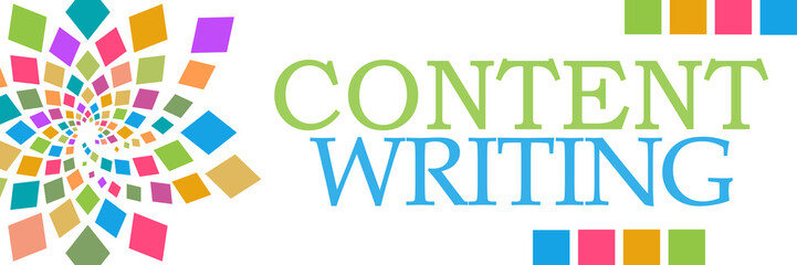 Content Writing Colorful Circular Left Horizontal 