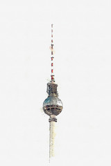 A watercolor sketch or illustration. Berlin architecture. The television tower on the square named Alexanderplatz. © franz12