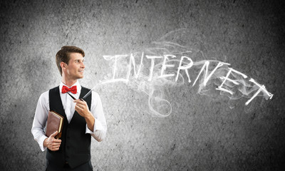 Conceptual image of young businessman.