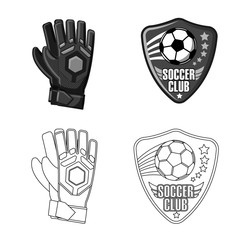 Fototapeta premium Vector design of soccer and gear icon. Collection of soccer and tournament vector icon for stock.