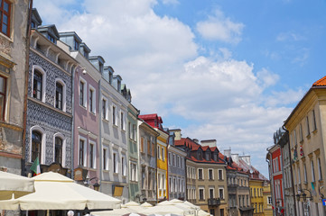 Poland. View of one of the historic streets of the old Lublin city center.