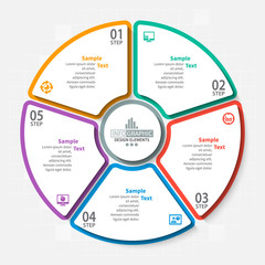 Abstract 3D Paper Infographics. Business template .Vector illustration