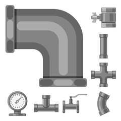 Vector illustration of pipe and tube icon. Collection of pipe and pipeline stock vector illustration.