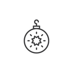 Fototapeta na wymiar Glass Christmas Toy outline icon. linear style sign for mobile concept and web design. Bauble simple line vector icon. Symbol, logo illustration. Pixel perfect vector graphics
