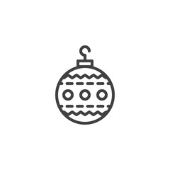 Christmas Bauble outline icon. linear style sign for mobile concept and web design. xmas tree toy simple line vector icon. Symbol, logo illustration. Pixel perfect vector graphics