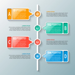 Abstract 3D Paper Infographics. Business template .Vector illustration