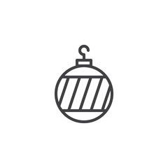 Christmas Ball outline icon. linear style sign for mobile concept and web design. Bauble simple line vector icon. Symbol, logo illustration. Pixel perfect vector graphics