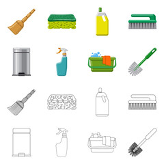Vector design of cleaning and service logo. Collection of cleaning and household stock vector illustration.