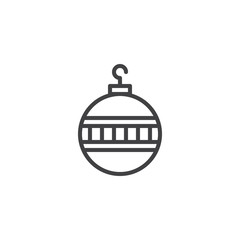 Christmas toy bauble outline icon. linear style sign for mobile concept and web design. Christmas ball simple line vector icon. Symbol, logo illustration. Pixel perfect vector graphics