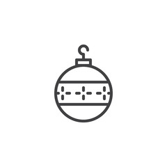 xmas bauble outline icon. linear style sign for mobile concept and web design. Christmas ball simple line vector icon. Symbol, logo illustration. Pixel perfect vector graphics