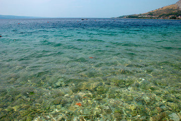 Pebble beach on the sea