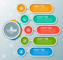 Abstract 3D Paper Infographics. Business template .Vector illustration