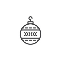 New Year bauble outline icon. linear style sign for mobile concept and web design. Christmas ball simple line vector icon. Symbol, logo illustration. Pixel perfect vector graphics