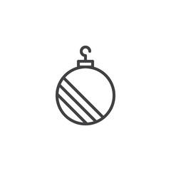 Striped bauble outline icon. linear style sign for mobile concept and web design. christmas ball simple line vector icon. Symbol, logo illustration. Pixel perfect vector graphics