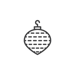 Fototapeta premium Decoration Christmas bauble outline icon. linear style sign for mobile concept and web design. Christmas tree toy ball simple line vector icon. Symbol, logo illustration. Pixel perfect vector graphics