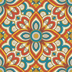 Hand drawn ornamental seamless pattern