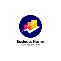 Business corporate finance logo design template. Business icon of chart and diagram