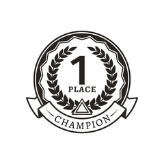 Obraz premium 1st Place Medal for Champion Monochrome Logotype