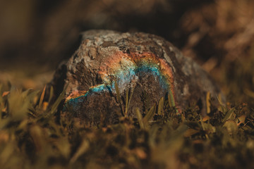 The rainbow on a rock