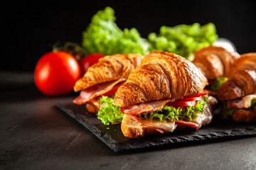 Classic BLT croissant sandwiches