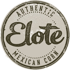 Vintage Mexican Elote Grilled Corn Sign