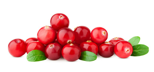 cranberry isolated on white background, clipping path, full depth of field